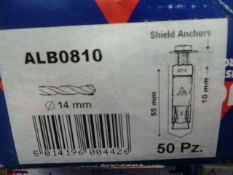 5 x boxes Shield Anchor  - ALB 0810 - brand new - anchor length 100mm - 50pcs per box  - 250pcs -