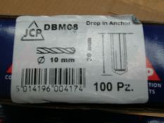 DBM08 13 x boxes ( 1300pcs ) brand new Drop in Anchors -