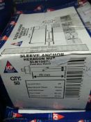 Steel Anchor Hexagon nut Zinc plated - 75mm - 50pcs box - 12 boxes - 600pcs - brand new £400 rrp