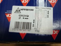 10 boxes - 100 per box - 1000pcs NFF 8100- Brand new Nylon Frame Fixer screws with rawl plug