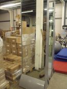 double sided mirror stands on castors size 75in x 23in