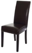 10 x brand new and boxed brown faux leather high back dining chairs