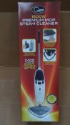 2 x Brand New Quest 1500W Premium Mop Steam Cleaners. Cleans floors, carpets and more. Easier,