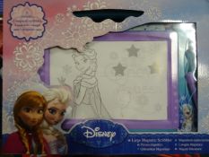 1 x Disney Frozen Large Magnetic Scribbler. Includes: 1 x Magnetic Scribbler, 4 x Magnetic stamps