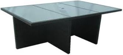 Rattan Effect 6 Seater Table