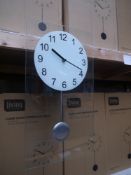 6 x Argos Living Clear Glass Pendulum Clock, brand new in original box, RRP £29.00 each