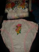 100 mixed sets girls'/teenagers' briefs. Each ''set'' contains 7 pairs briefs (each of which has a