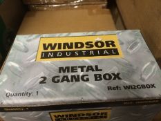 25x 2 gang metal clad box in grey brand new individulay boxed
