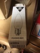 200 X 25w ES clear candle lamp RING BRANDED BRAND NEW INDIVIDUALY BOXED