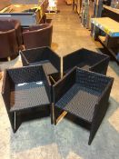 4x New and Assembled Rattan Cube chairs