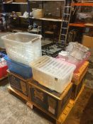 Pallet of new but mostly used pub drinking glasses. Various types / Brands.