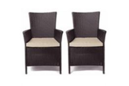 2x Bali Rattan Effect Armchairs 2pieces per box