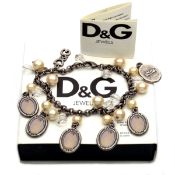 Ladies D&G Romantic Bracelet with Charms, Pearls & Crystals By D&G Jewels RRP £159 Brand New &