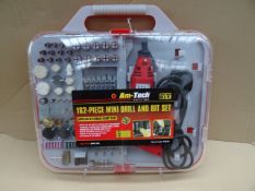 10 x Am-Tech Quality Tools. 162 Piece Mini Drill Bit Sets. Electric Mini Drill with a