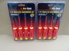 48 x Am-Tech Quality Tools. 4 Piece Insulated Screwdriver sets. Insulated to 1000 Vots. 2 x