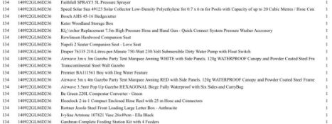 1 Pallet of Garden Products -  Full breakdown shown in images - Pallet Number - 140922GL86D236 Total