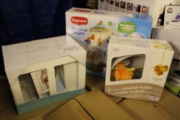 One Lot to Contain 3x Boxed Items to Include Tiny Love Magical Night Mobile, Wind up Musical
