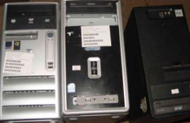 3 x DESKTOP COMPUTERS ALL POWER ON TESTED ONLY..NO VAT WILL POST AT £25 NO VAT