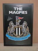 26 ½ x 38 ½ Alan Shearer “Magpies” signed poster