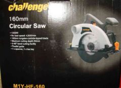 CHALLENGE 160MM CIRCULAR SAW EX DISPLAY USED ONCE BOX A BIT GRUBBY NO VAT CAN POST AT £8