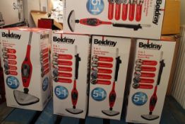5 x Beldray 5 in 1 Sweep and Steam Cleaner. Easy to fill water tank, sweeper, steam mop, Very High