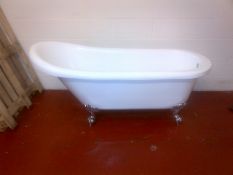 Ex-display - New Single ended roll top bath with Lion paw claw feet. High quality acrylic white.