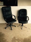 2 office Leather swivel chairs