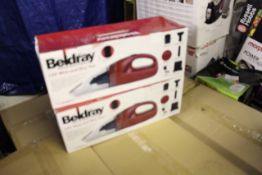 2 X Beldray 12volt Wet & Dry Hand Held Vac, Unchecked/Untested Boxed customer return! RRP £29.99