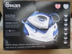 1 x Swan 2400 Watts, Steam Generator Iron with Ceramic soleplate and dual steam technology. High