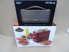 2 items to include 1 x Veho Retro portable wireless bluetooth speaker and 1 x Giles and Posner