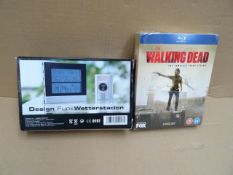 2 items to include 1 x Thierry mugler weather station and 1 x The Walking Dead Complete third season
