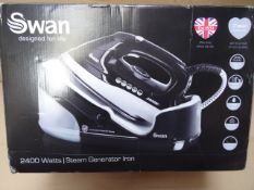 1 x Swan 2400 Watt Steam Generating Iron. 1700ML Tank, Anti calc system, Stainless steel, 90g/Min