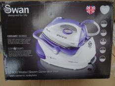 1 x Swan 2400 Watts, Steam Generator Iron with Ceramic soleplate. High retail value. Unchecked/
