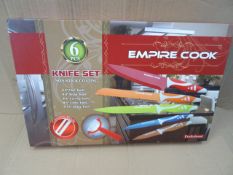 1 x Empire Cook Professional 6 Piece Non-Stick Coated knife set with ceramic blades. High RRP!