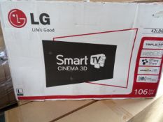 1 x LG 42 Inch Smart 3D Cinema TV(42LB65). L Label. Triple XD Engine, Web OS, Smart share, Cinema