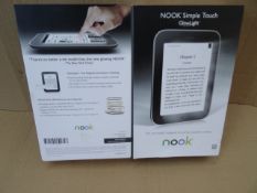 2 x Nook Simple Touch Glow Light E-Readers. The only reader designed for perfect bedtime reading.