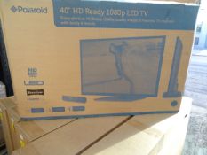 1 x Polaroid 40 Inch HD Ready 1080P LED TV. HDMI x 2, 1 x Scart connection, USB Input, Wall