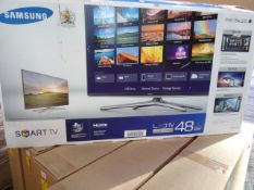 1 x Samsung 48 Inch Smart LED TV. Series 6. 6200 Class. Quad core, Full HD 3D, Smart HUB, Football