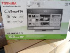1 x Toshiba 40 Inch LED Backlight Smart TV. Full HD, Usb, LED Back light, HDMI, PC input, Wifi