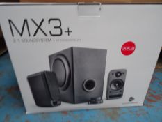 1 x MX3+ 2.1 Sound system. High quality sound! Very high retail value! Unchecked/Untested boxed