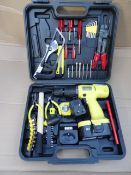 1 x Work Expert 18V Drill and Tool Kit with carry case! Very High retail value! Unchecked/Untested