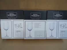 3 x Packs of 2 Royal Worcester Grand Chateu Glasses. 75CL. High retail value! Unchecked/Untested