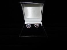 1 x Pair of 9 Carat Yellow Gold Cubic Zirconia Heart stud earings. Original manufacturers RRP £