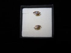 1 x Pair of 9 Carat Yellow Gold Crossover earrings with cubic zirconia. BRAND NEW AND BOXED!