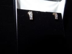 1 x Pair of 9 Carat Yellow Gold Oblong Cubic Zirconia Earrings. Original Manufacturers RRP £115!
