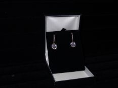 1 x Pair of 9 Carat White Gold Oval Drop Earrings, with cubic zirconia. Total RRP £149! Beautiful