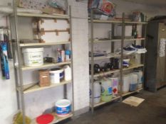 5 bays of all metal shelving - items on shelves not included and two metal cabinets