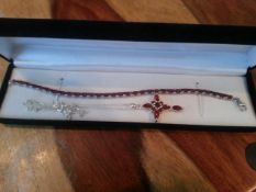 1 x Silver 925 bracelet with matching cross on chain.