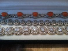 2 x Silver 925 bracelet & 1x gold on silver 925 bracelet