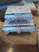 2x jewellery boxes full of silver 925 contains emerald bracelet pendants earrings bracelet